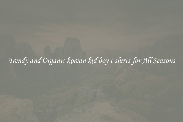 Trendy and Organic korean kid boy t shirts for All Seasons