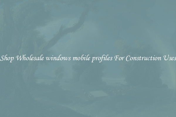 Shop Wholesale windows mobile profiles For Construction Uses