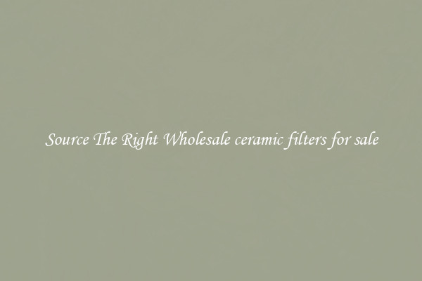 Source The Right Wholesale ceramic filters for sale