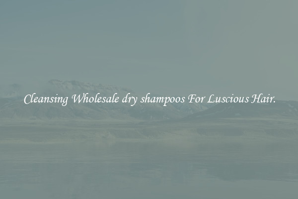 Cleansing Wholesale dry shampoos For Luscious Hair.