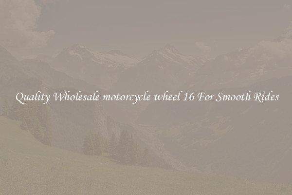 Quality Wholesale motorcycle wheel 16 For Smooth Rides