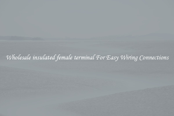 Wholesale insulated female terminal For Easy Wiring Connections