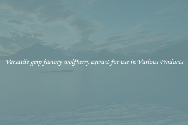 Versatile gmp factory wolfberry extract for use in Various Products