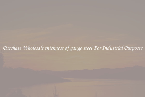 Purchase Wholesale thickness of gauge steel For Industrial Purposes